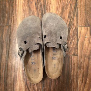 Birkenstock Boston Soft Footbed, Iron Oiled Leather